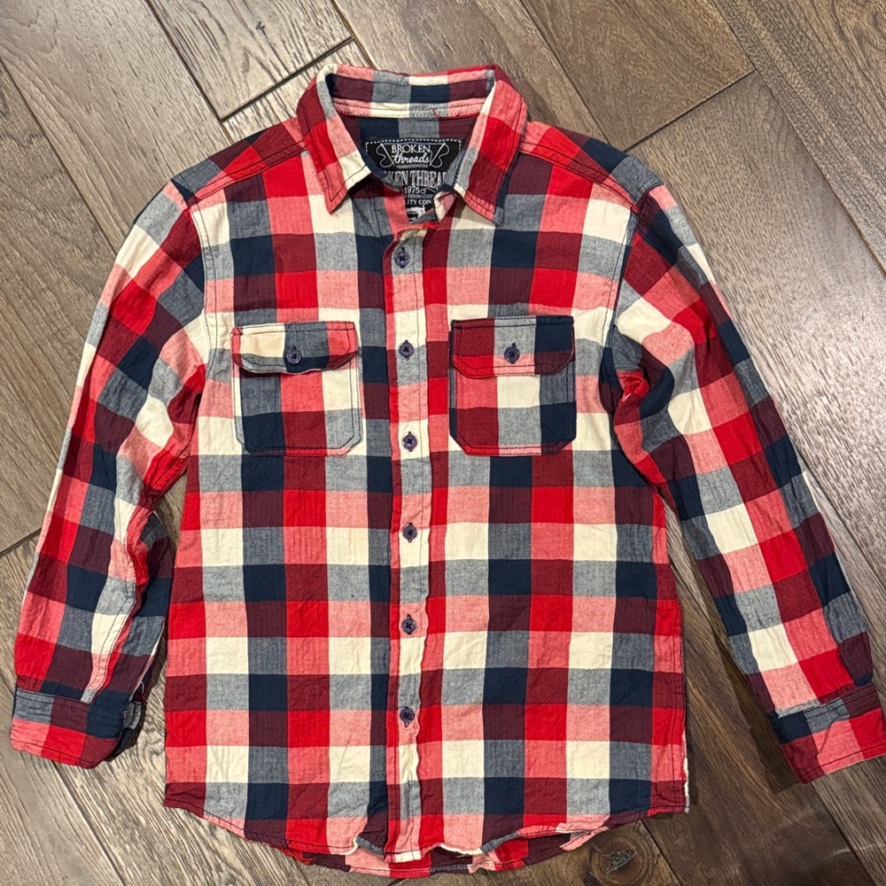 Plaid Button Down Kids Shirt